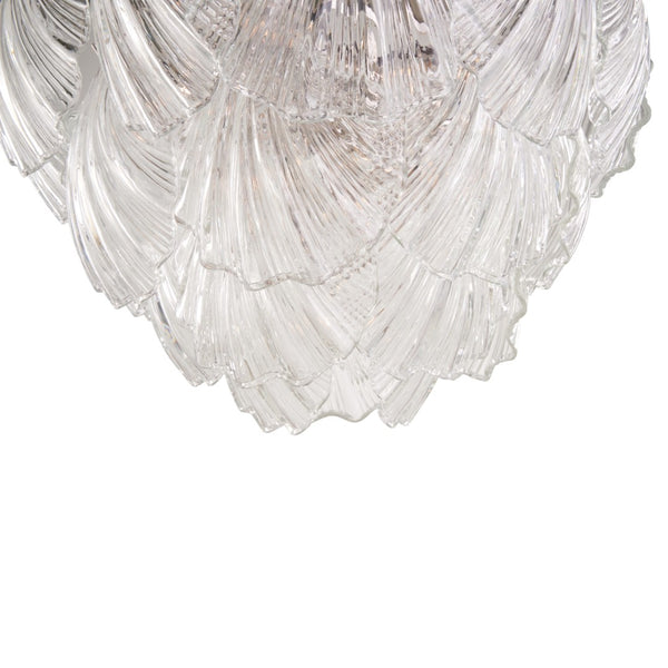 Chelsea House Shell Chandelier With Hand-Formed Glass Shades And Polished Nickel Finish, Sculptural Ambient Light 70382