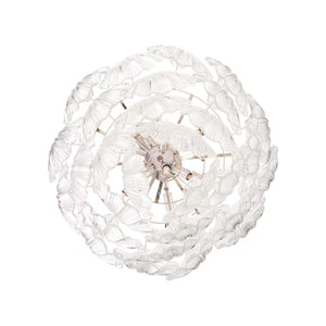 Chelsea House Shell Chandelier With Hand-Formed Glass Shades And Polished Nickel Finish, Sculptural Ambient Light 70382