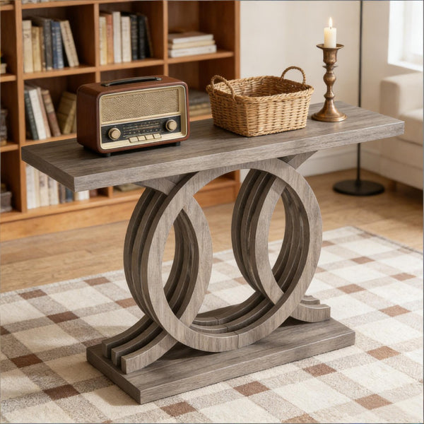 English Elm Modern Farmhouse Console Table Slim Wood Grain Entryway Sofa Accent Piece T3971P452583