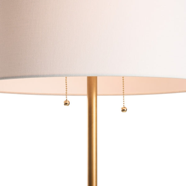 Chelsea House Blythwood Aged Brass Floor Lamp With Integrated 16" Clear Glass Table — Classic Designer Accent Light 70384