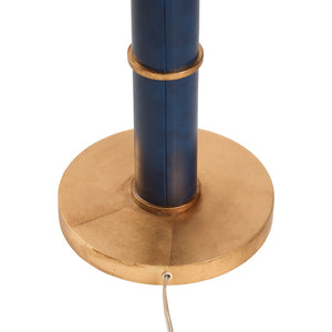Chelsea House Leather Sculptural Floor Lamp In Navy Leather With Polished Gold Accents — Slim Statement Lighting For Living Rooms And Entryways 70386