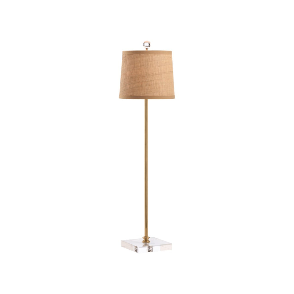 Chelsea House Ana Buffet Lamp Polished Brass With Clear Acrylic Base, Textured Shade For Soft Ambient Light 70387