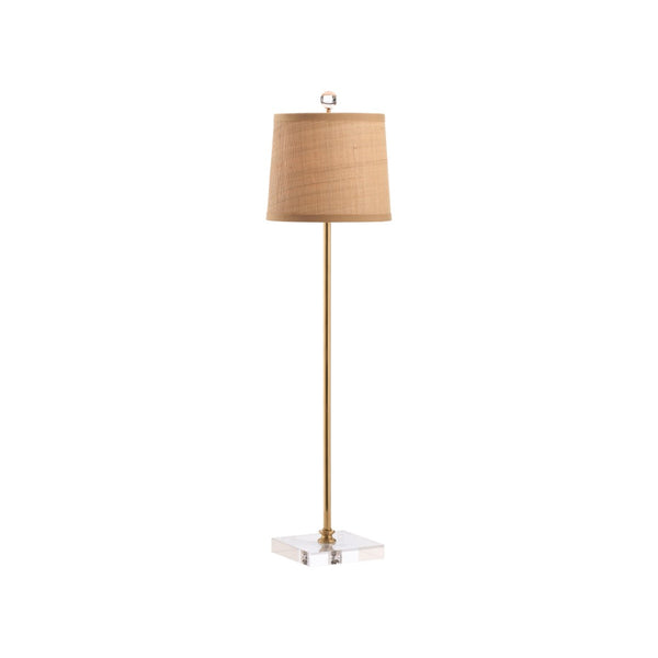 Chelsea House Ana Buffet Lamp Polished Brass With Clear Acrylic Base, Textured Shade For Soft Ambient Light 70387