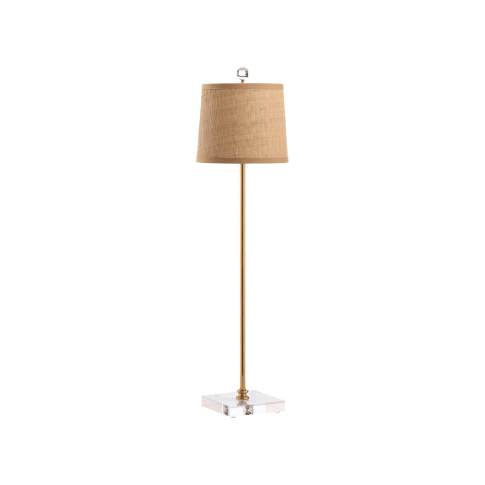 Chelsea House Ana Buffet Lamp Polished Brass With Clear Acrylic Base, Textured Shade For Soft Ambient Light 70387