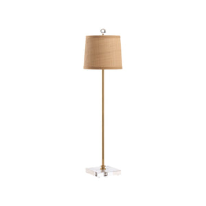 Chelsea House Ana Buffet Lamp Polished Brass With Clear Acrylic Base, Textured Shade For Soft Ambient Light 70387