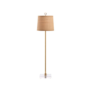 Chelsea House Ana Buffet Lamp Polished Brass With Clear Acrylic Base, Textured Shade For Soft Ambient Light 70387