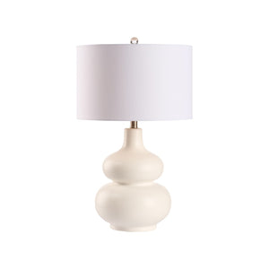 Chelsea House Roberta Sculptural Table Lamp — White High-Gloss Ceramic, 27" Ambient Glow For Modern & Classic Rooms 70393