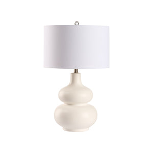 Chelsea House Roberta Sculptural Table Lamp — White High-Gloss Ceramic, 27" Ambient Glow For Modern & Classic Rooms 70393