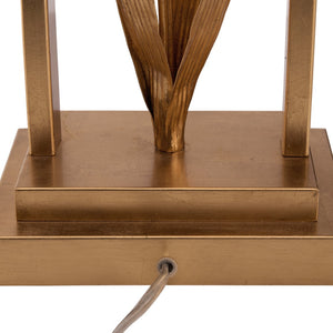 Chelsea House Cain Porcelain Tulip Lamp By Bill Cain — Hand-Painted Gold Stem, Antique Gold Leaf & Matte White Glaze, 34.5" Tall 70395