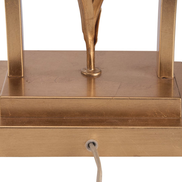 Chelsea House Cain Porcelain Orchid Lamp By Bill Cain — Antique Gold Leaf Accent, Matte White Glaze, Statement Light 70396