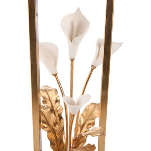 Chelsea House Cain Porcelain Calla Lily Lamp By Bill Cain — Sculptural Matte White & Antique Gold Accent Lighting 70397
