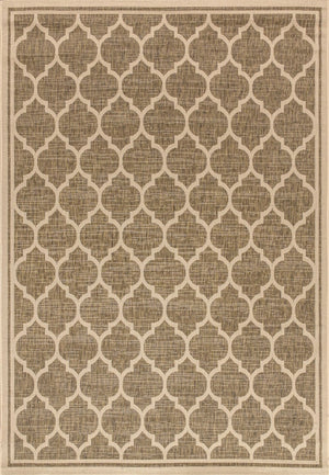 HomeRoots 8' X 10' Brown and Beige Geometric Area Rug - Stylish, Durable, and Easy-Clean for Indoor & Outdoor Use 703977