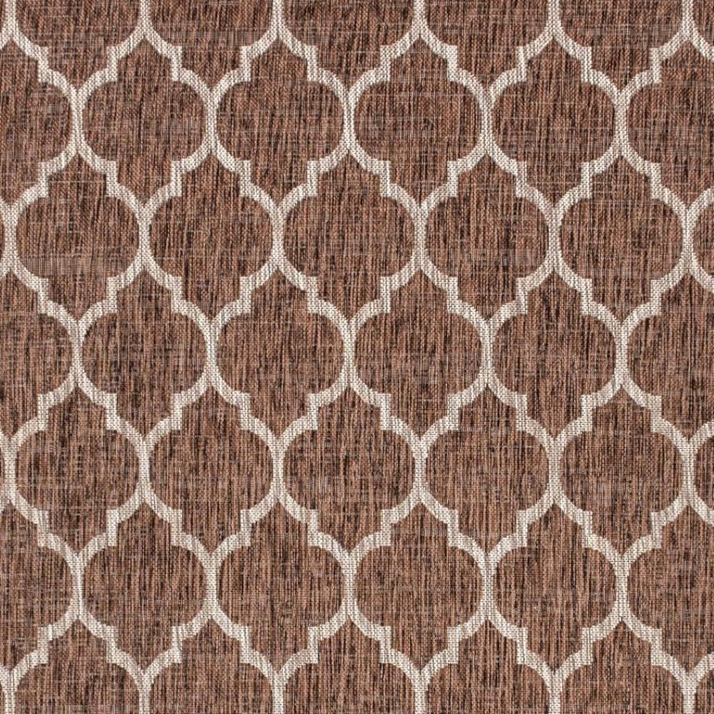 HomeRoots 5' X 8' Stylish Espresso and Taupe Geometric Area Rug - Indoor/Outdoor Durable Design for Modern Spaces 703981