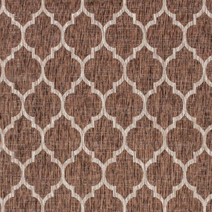 HomeRoots 5' X 8' Stylish Espresso and Taupe Geometric Area Rug - Indoor/Outdoor Durable Design for Modern Spaces 703981