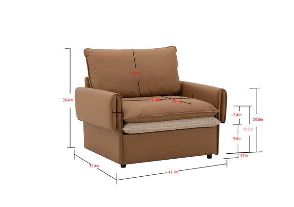 English Elm Modern Oversized Armchair - Stylish Accent Chair With Dual-Sided Upholstery For Versatile Comfort W2997P294043