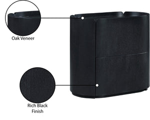 Meridian Furniture Everett Oak Veneer Nightstand with Raised Edge for Modern Bedroom Storage and Style Black 703Black-NS