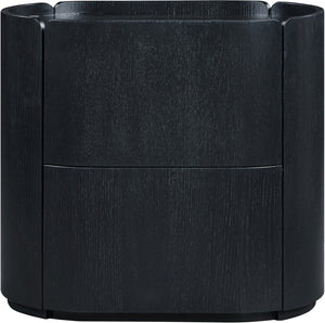 Meridian Furniture Everett Oak Veneer Nightstand with Raised Edge for Modern Bedroom Storage and Style Black 703Black-NS