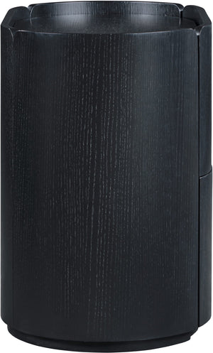 Meridian Furniture Everett Oak Veneer Nightstand with Raised Edge for Modern Bedroom Storage and Style Black 703Black-NS