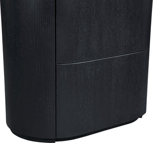 Meridian Furniture Everett Oak Veneer Nightstand with Raised Edge for Modern Bedroom Storage and Style Black 703Black-NS