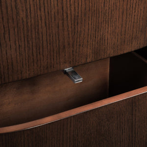 Meridian Furniture Everett Oak Veneer Nightstand with Raised Edge for Modern Bedroom Storage and Style Brown 703Brown-NS