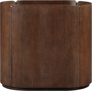 Meridian Furniture Everett Oak Veneer Nightstand with Raised Edge for Modern Bedroom Storage and Style Brown 703Brown-NS