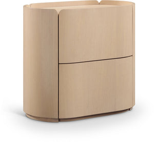 Meridian Furniture Everett Oak Veneer Nightstand with Raised Edge for Modern Bedroom Storage and Style Natural 703Natural-NS