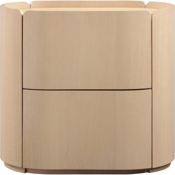Meridian Furniture Everett Oak Veneer Nightstand with Raised Edge for Modern Bedroom Storage and Style Natural 703Natural-NS