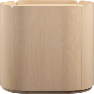 Meridian Furniture Everett Oak Veneer Nightstand with Raised Edge for Modern Bedroom Storage and Style Natural 703Natural-NS