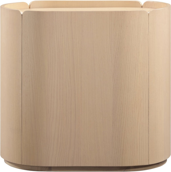 Meridian Furniture Everett Oak Veneer Nightstand with Raised Edge for Modern Bedroom Storage and Style Natural 703Natural-NS