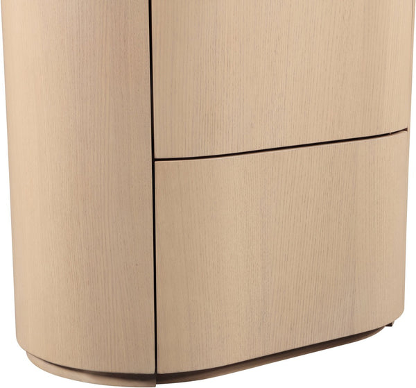 Meridian Furniture Everett Oak Veneer Nightstand with Raised Edge for Modern Bedroom Storage and Style Natural 703Natural-NS