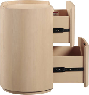 Meridian Furniture Everett Oak Veneer Nightstand with Raised Edge for Modern Bedroom Storage and Style Natural 703Natural-NS