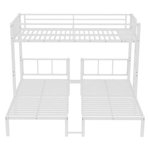 English Elm Twin Metal Triple Bunk Bed For 3 - Stylish Twin Xl And Twin Configuration With Storage Solutions W1580S00121-GIGA