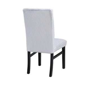 English Elm Ticy Upholstered Dining Side Chairs Set of 2 Gray Fabric Curved Back Tapered Legs B056P417081