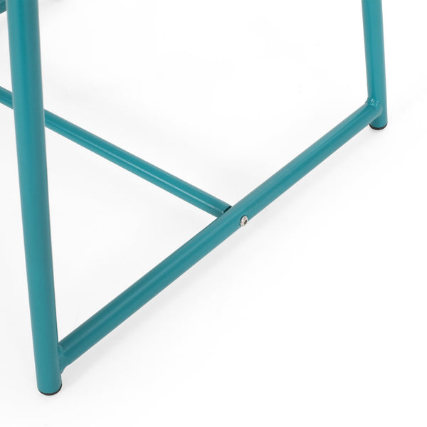 English Elm Christopher Knight Home® - ELBA Modern Mesh Shell Chat Set with Powder-Coated Iron Frame, Retro Minimal Outdoor Seating Teal N775P250740T