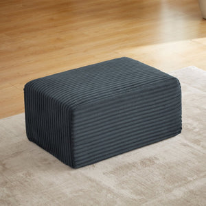 English Elm L-shaped Corduroy Cloud Sectional with Ottoman for Modern Living Room Comfort Dark Grey W2339P411749