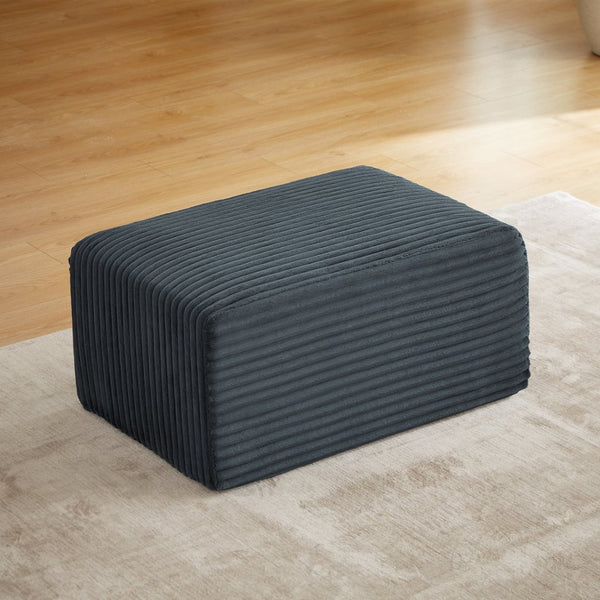 English Elm L-shaped Corduroy Cloud Sectional with Ottoman for Modern Living Room Comfort Dark Grey W2339P411749