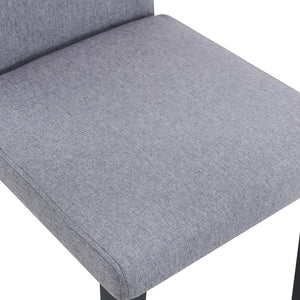 English Elm Four Linen-Cotton Dining Chairs with Sturdy Metal Legs, Breathable Upholstery, Sleek Minimalist Design Black,Light Gray W1151P263121