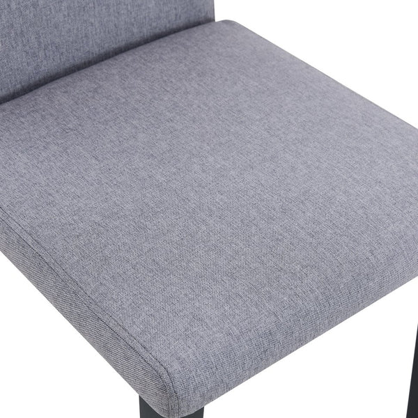 English Elm Two Linen-Cotton Dining Chairs with Sturdy Metal Legs, Breathable Upholstery and Anti-Slip Feet for Comfort and Stability Black,Light Gray W1151P263140