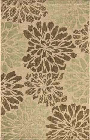 HomeRoots 5' X 8' Sage and Brown Floral Area Rug – Durable, Stylish Indoor/Outdoor Carpet for Any Space 704001