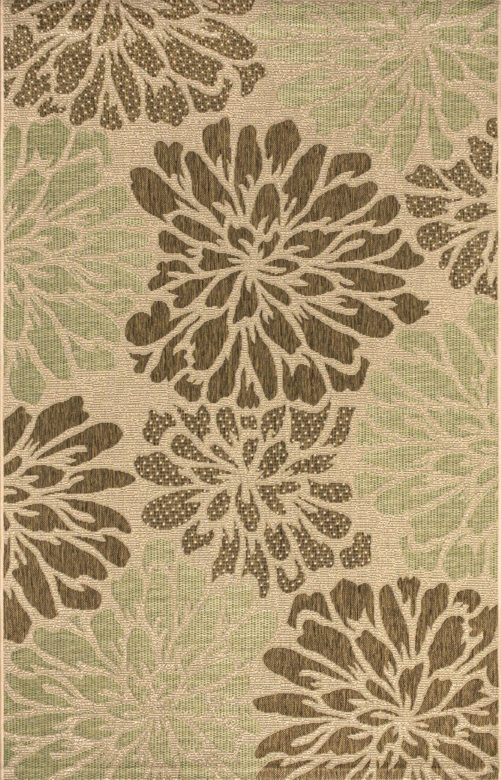 HomeRoots 8' X 10' Sage and Brown Floral Area Rug - Versatile Indoor/Outdoor Decor for Timeless Charm & Style 704002