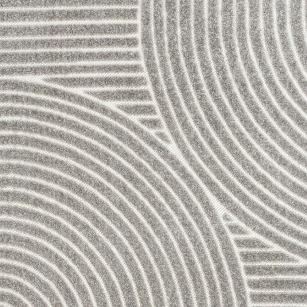 HomeRoots 10' Gray and Ivory Striped Indoor/Outdoor Area Rug - Durable, Stylish, Easy to Clean for Any Space! 704013