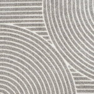 HomeRoots 10' Gray and Ivory Striped Indoor/Outdoor Area Rug - Durable, Stylish, Easy to Clean for Any Space! 704013