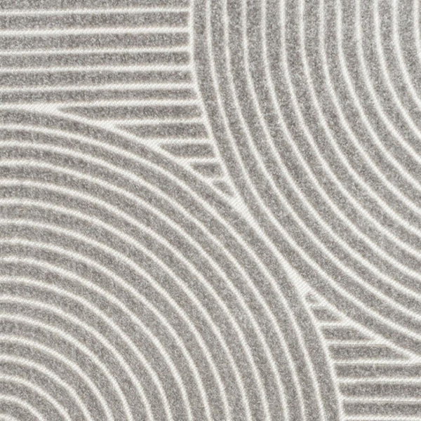 HomeRoots 10' Gray and Ivory Striped Indoor/Outdoor Area Rug - Durable, Stylish, Easy to Clean for Any Space! 704013