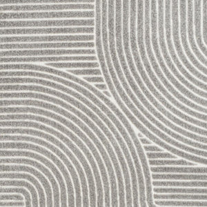 HomeRoots 10' Gray and Ivory Striped Indoor/Outdoor Area Rug - Durable, Stylish, Easy to Clean for Any Space! 704013
