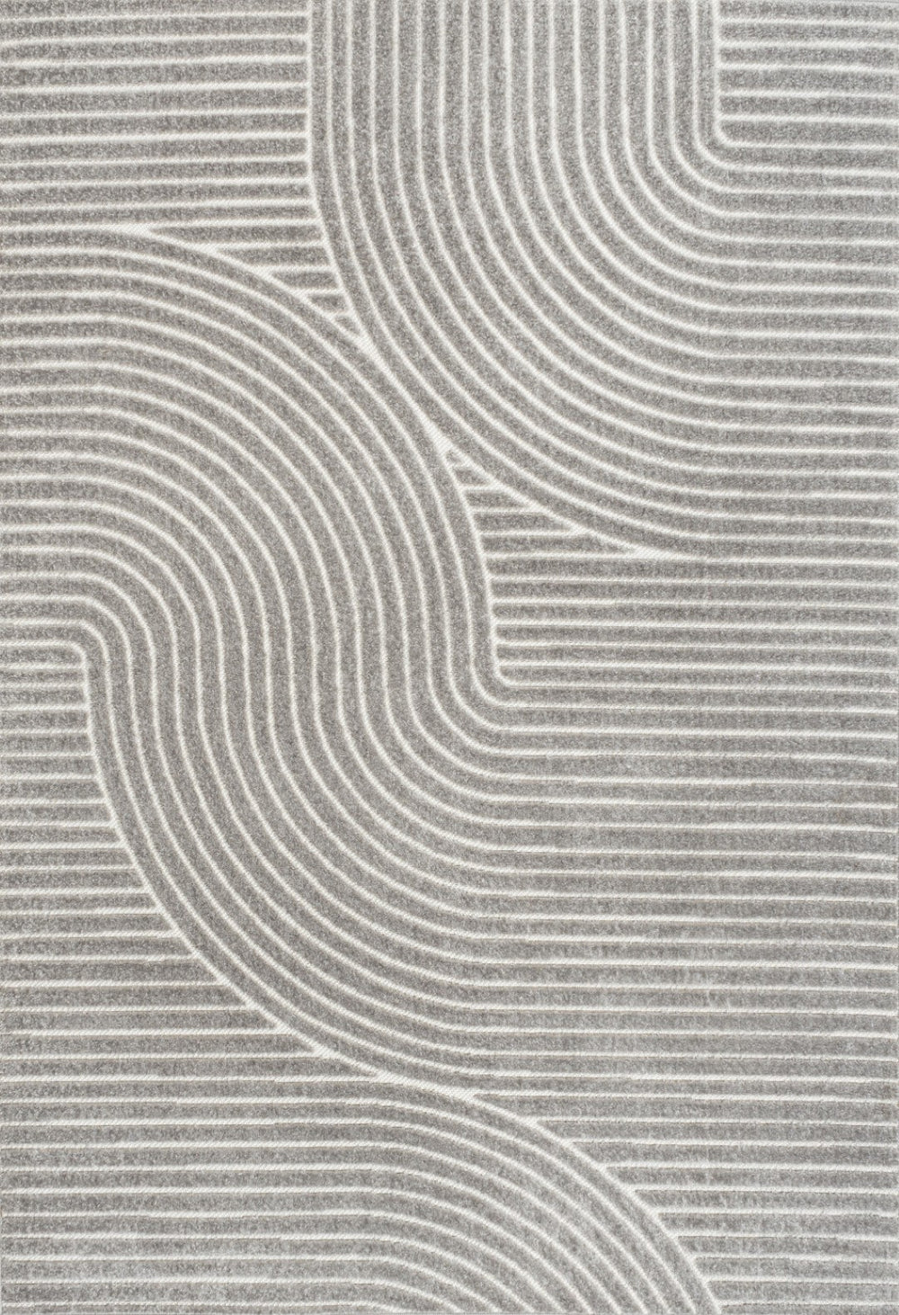 HomeRoots 10' Gray and Ivory Striped Indoor/Outdoor Area Rug - Durable, Stylish, Easy to Clean for Any Space! 704013