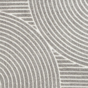 HomeRoots 10' Gray and Ivory Striped Area Rug - Durable Indoor/Outdoor Carpet for Stylish Living Spaces 704014