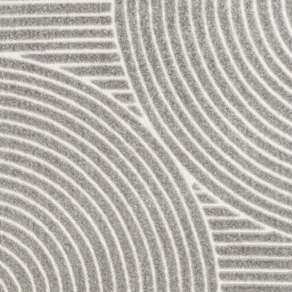 HomeRoots 12' X 18' Gray and Ivory Striped Area Rug - Durable, Stylish Indoor/Outdoor Solution for Any Space! 704016