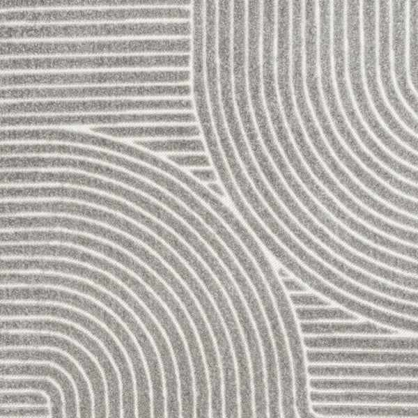 HomeRoots 12' X 18' Gray and Ivory Striped Area Rug - Durable, Stylish Indoor/Outdoor Solution for Any Space! 704016