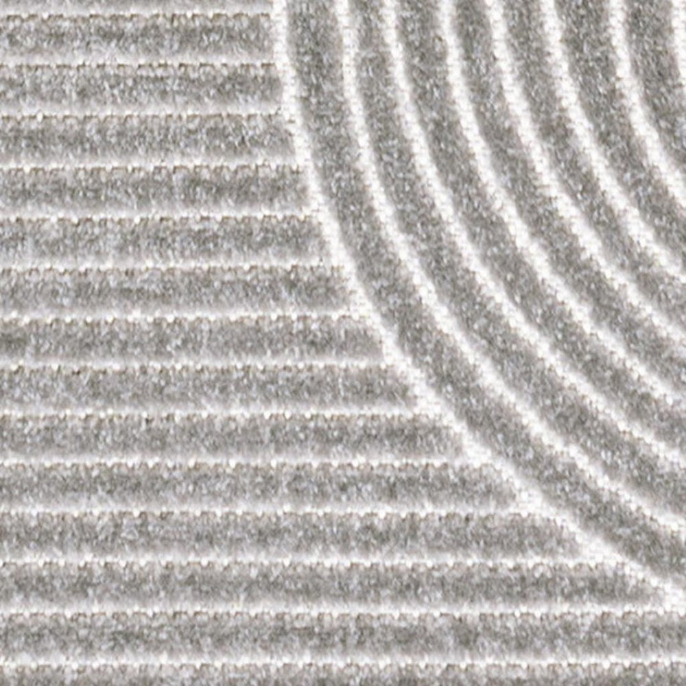 HomeRoots 10' Gray and Ivory Striped Indoor Outdoor Runner Rug - Durable, Stylish, Perfect for High-Traffic Areas 704017
