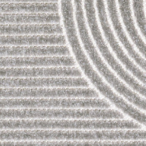 HomeRoots 10' Gray and Ivory Striped Indoor Outdoor Runner Rug - Durable, Stylish, Perfect for High-Traffic Areas 704017